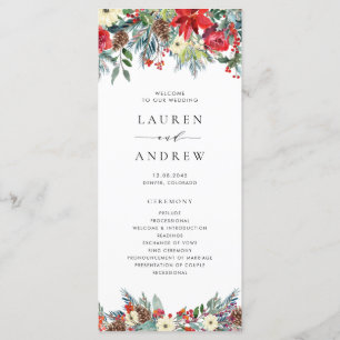 Programme Watercolor Winter Blooms Garland Mariage