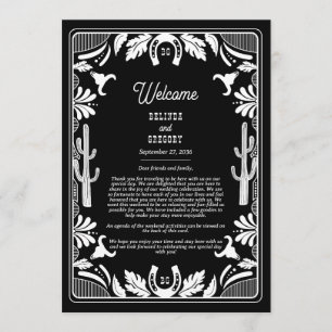 Programme Western Country Cowboy Rustic Mariage Itinéraire
