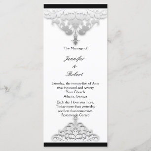 Programme White Black and Silver Mariage damassé
