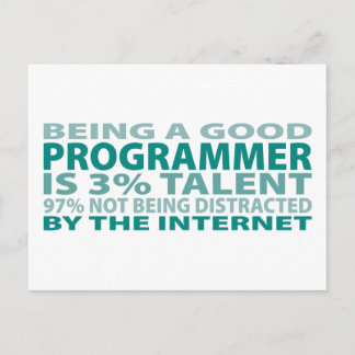 Programmer 3% Talent Postcard