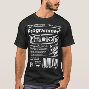 Programmer barcode devops developer scrum coding T-Shirt