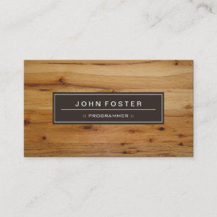 Programmer - Border Wood Grain Business Card