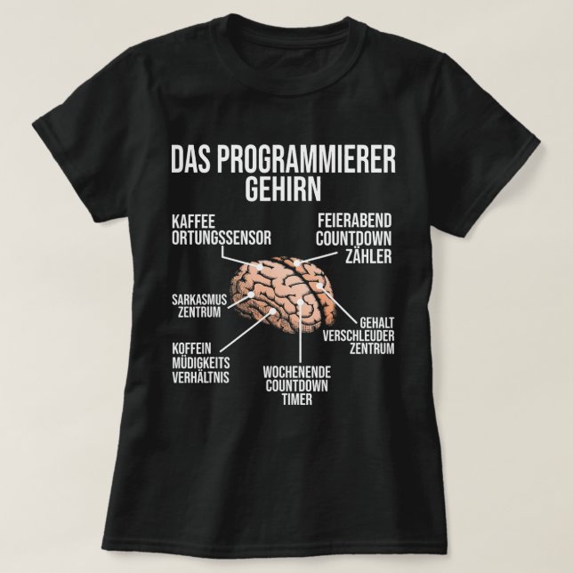 Programmer Brain Funny Computer Skills Nerd Admin  T-Shirt (Design Front)