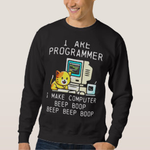 Programmer Cat Beep Boop Coding Sweatshirt