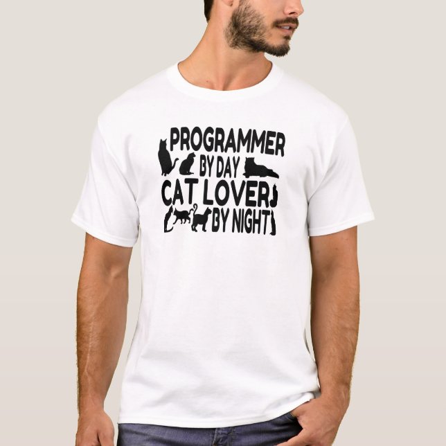 Programmer Cat Lover T-Shirt (Front)