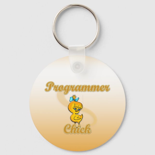 Programmer Chick Keychain (Front)