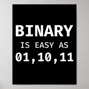 Programmer Coding Binary Is As Easy As 01 10 11 Poster