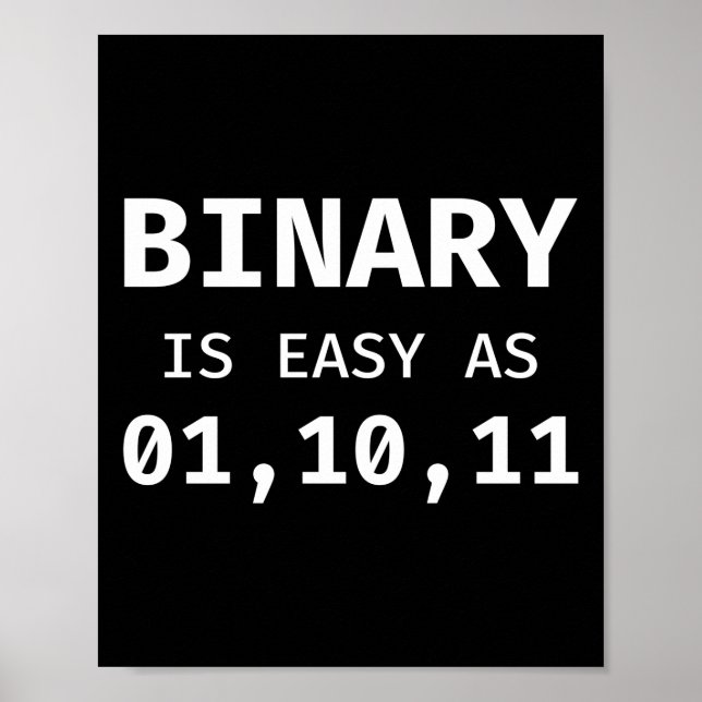 Programmer Coding Binary Is As Easy As 01 10 11 Poster (Front)