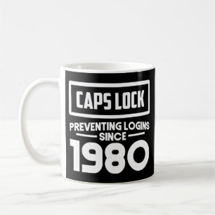 Programmer Coding Caps Lock Preventing Logins Coffee Mug
