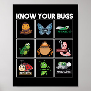 Programmer Coding Know Your Bugs Poster