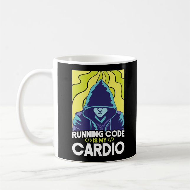 Programmer Coding Running Code Is My Cardio Coffee Mug (Left)