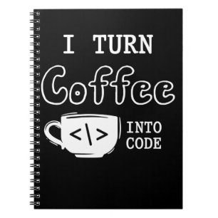 Programmer Coffee Joke Software Coder Notebook
