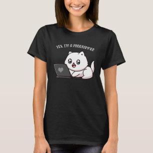 Programmer Cute Cat Computer Administrator Compute T-Shirt