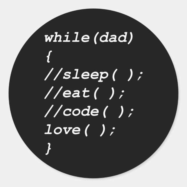 Programmer Dad Computer Science Coder Software Dev Classic Round Sticker (Front)