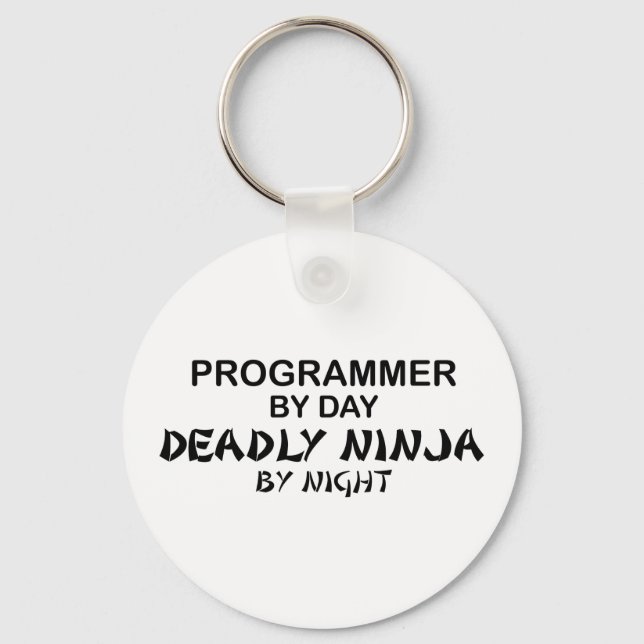Programmer Deadly Ninja by Night Keychain (Front)