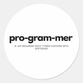Programmer definition classic round sticker