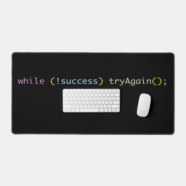Programmer Developer Coding Humor Try Again Loop Desk Mat (Keyboard & Mouse)
