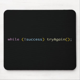 Programmer Developer Coding Humor Try Again Loop Mouse Pad