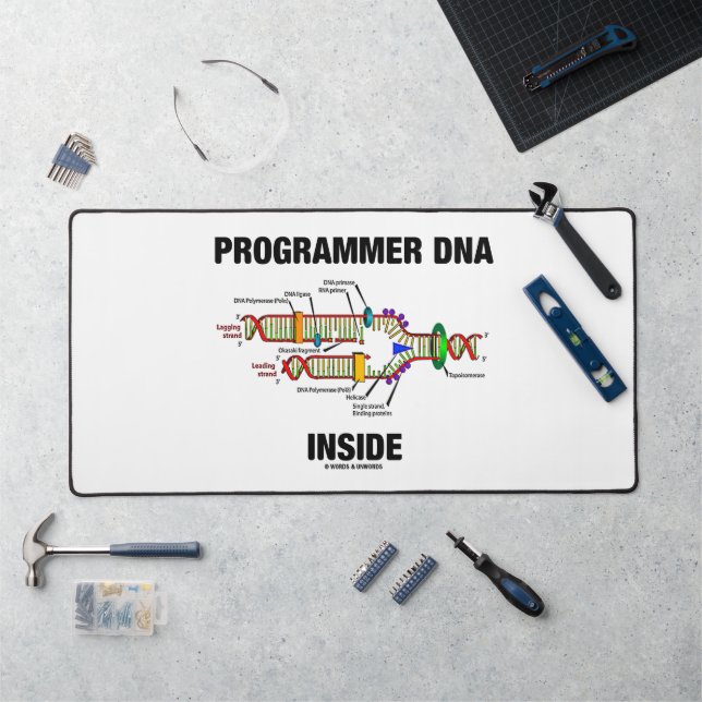 Programmer DNA Inside Molecular Biology Humor Desk Mat (Workstation)