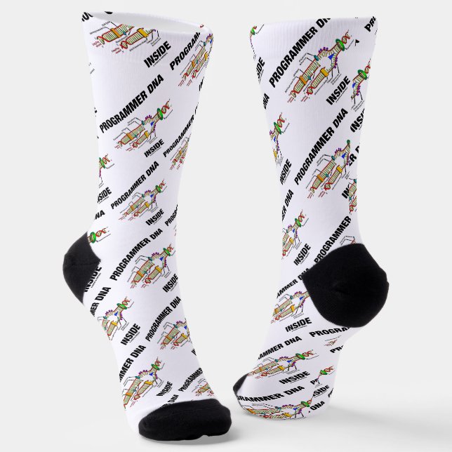 Programmer DNA Inside Molecular Biology Humor Socks (Angled)