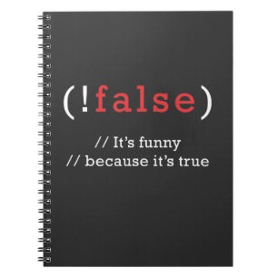 Programmer !False True Code Programming Coding Notebook