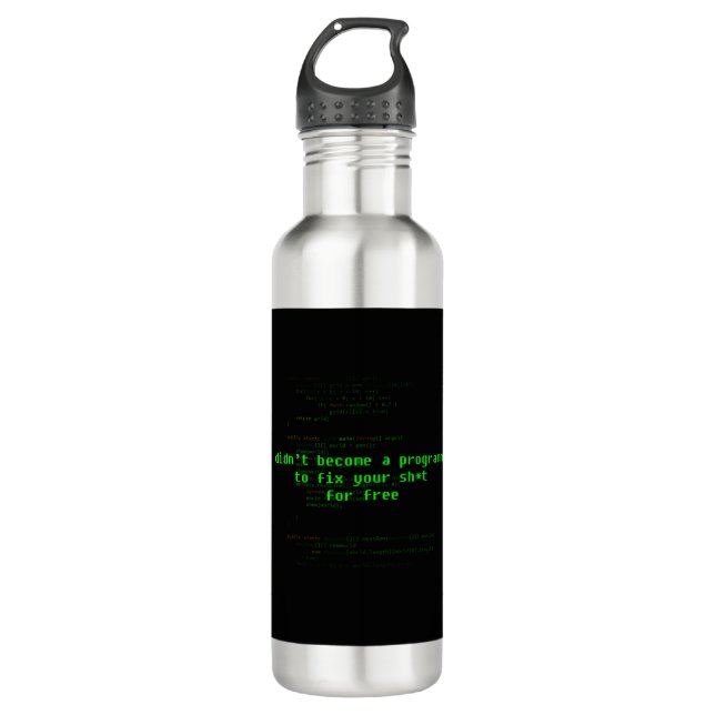 Programmer 'Fix Your Sh*t' Joke Design 710 Ml Water Bottle (Front)