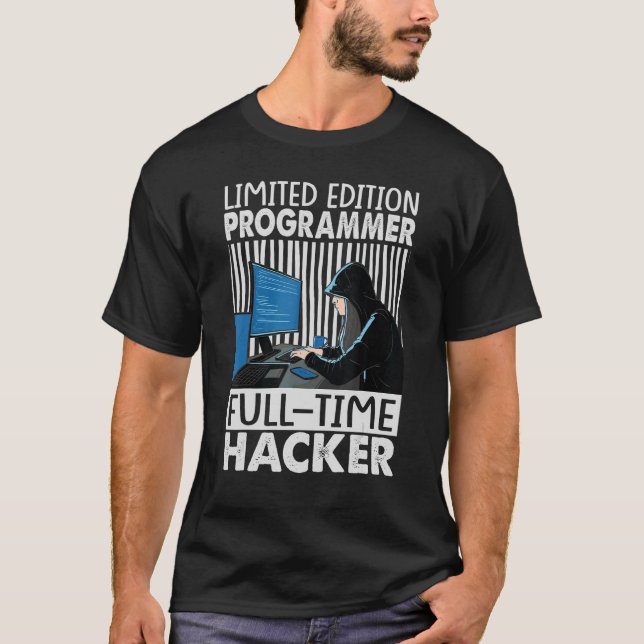   Programmer Full Time Hacker     T-Shirt (Front)