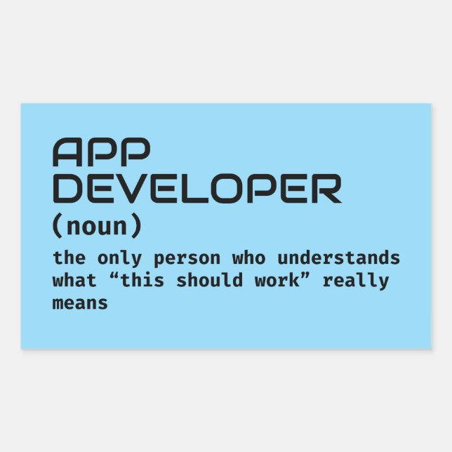 Programmer Funny Definition  Sticker (Front)