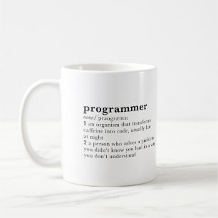 programmer. funny dictionary entry coffee mug
