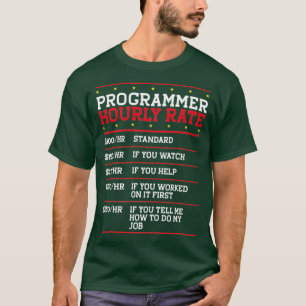 Programmer Hourly Rate Support Coder Labour IT T-Shirt