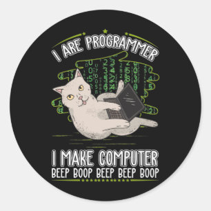 Programmer humour computer science classic round sticker
