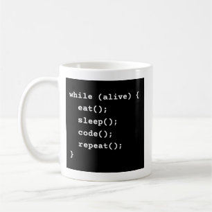 Programmer Life Cycle Loop (while loop) Coffee Mug