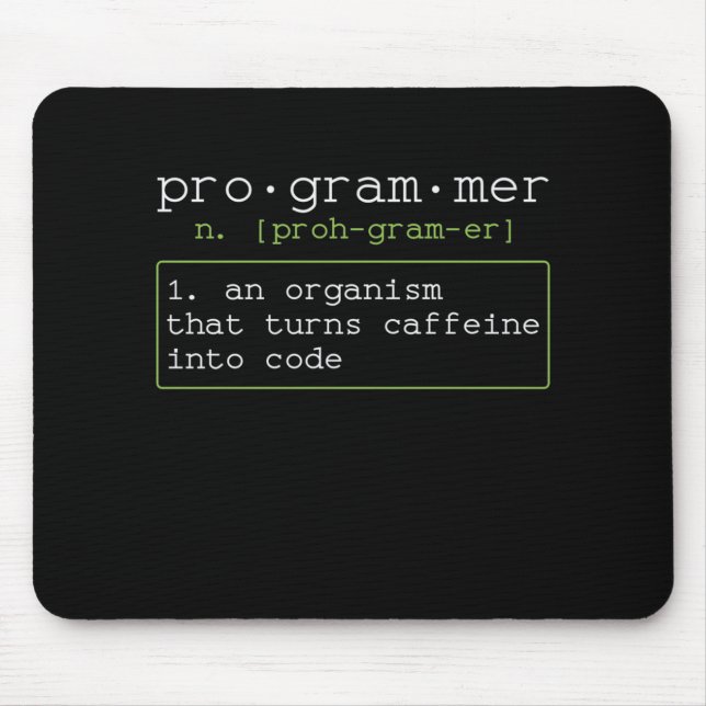programmer loves coffee explanation mouse pad (Front)