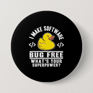 Programmer Make Software Bug Free 3 Inch Round Button