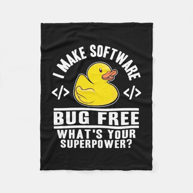 Programmer Make Software Bug Free Fleece Blanket (Front)