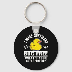 Programmer Make Software Bug Free Keychain