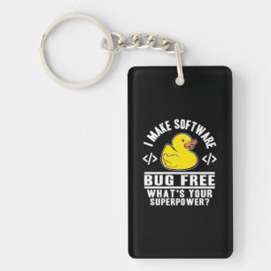 Programmer Make Software Bug Free Keychain