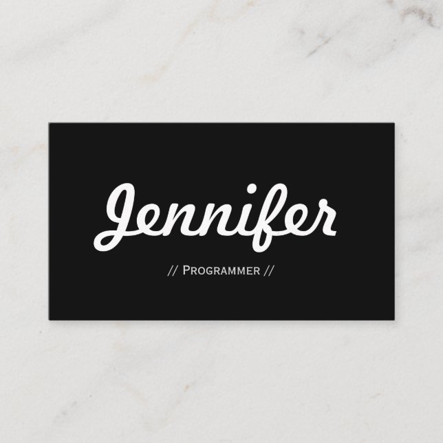 Programmer - Minimal Simple Concise Business Card (Front)