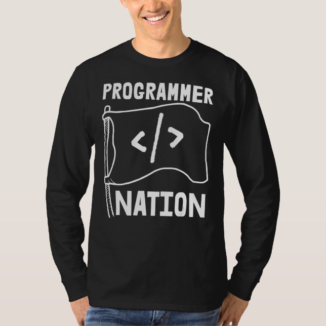 Programmer Nation  Code Developer Programming Codi T-Shirt (Front)