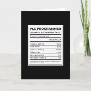 PROGRAMMER NUTRITION FACTS LABEL CARD