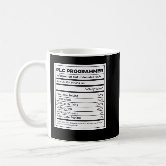 Programmer Nutrition Sheet Coffee Mug (Left)
