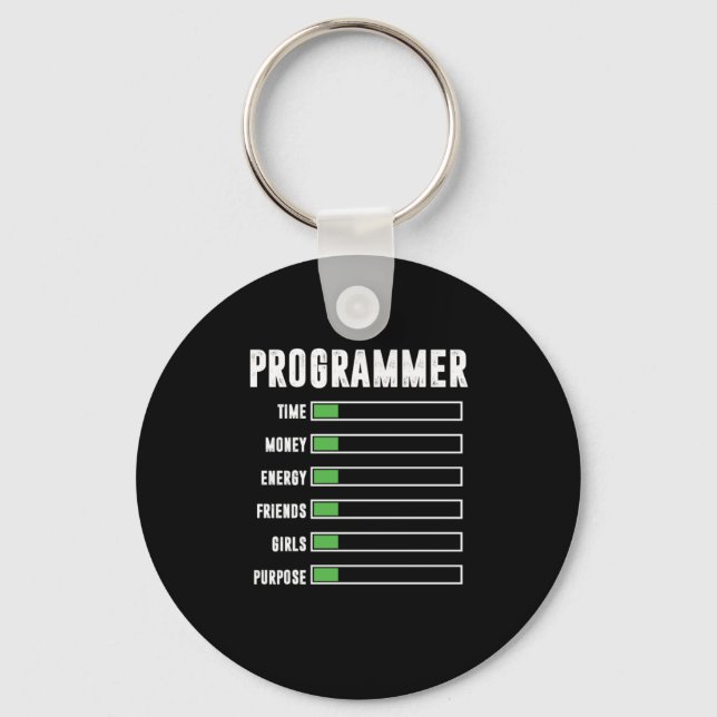 Programmer Programming Coding Coder Developer Gift Keychain (Front)