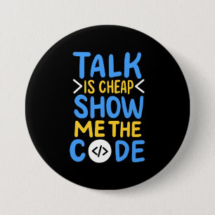 Programmer Show Me The Code 3 Inch Round Button