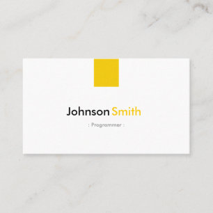 Programmer - Simple Amber Yellow Business Card