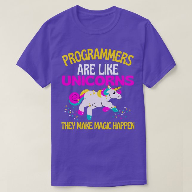 Programmer Unicorn Magical Unicorn T-Shirt (Design Front)