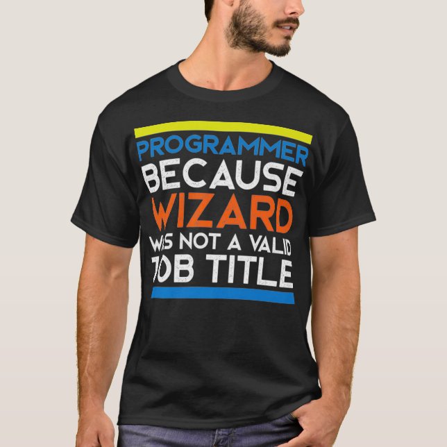 Programmer Wizard devops java linu python T-Shirt (Front)