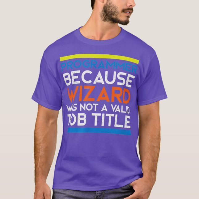 Programmer Wizard devops java linu python T-Shirt (Front)