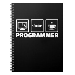 Programmer Write Code And Drink Coffee Notebook