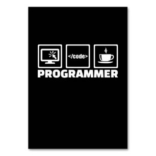 Programmer Write Code And Drink Coffee Table Number