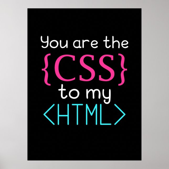 Programmer You Are The Css To My Html Poster (Front)